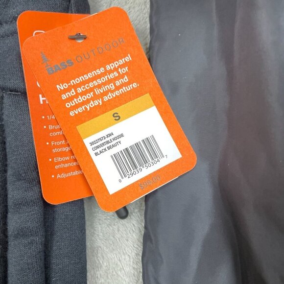 Bass Outdoor 1/4 Zip Black Pullover Fleece Jacket Men NWT 6304 - Picture 5 of 10